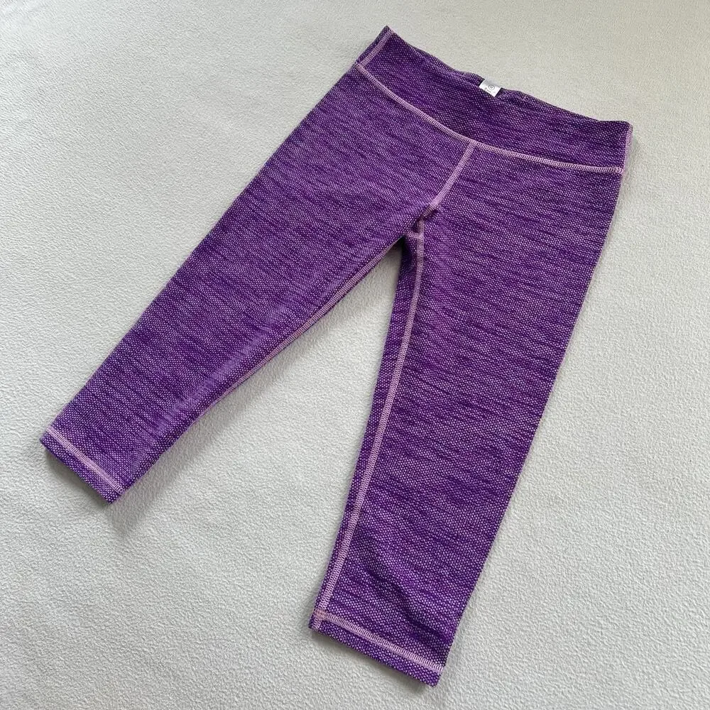 Ivivva By Lululemon Girl Purple Dot Print Rhythmic 17” Crop Legging Youth 12